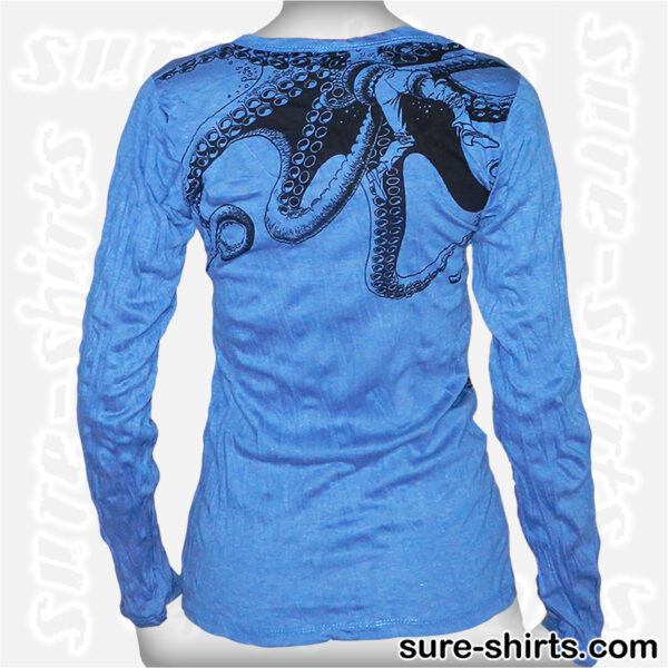 Octopus - Blue Women Long Sleeve Shirt