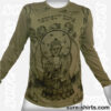 Buddha Respect - Olive Green Long Sleeve Shirt size M