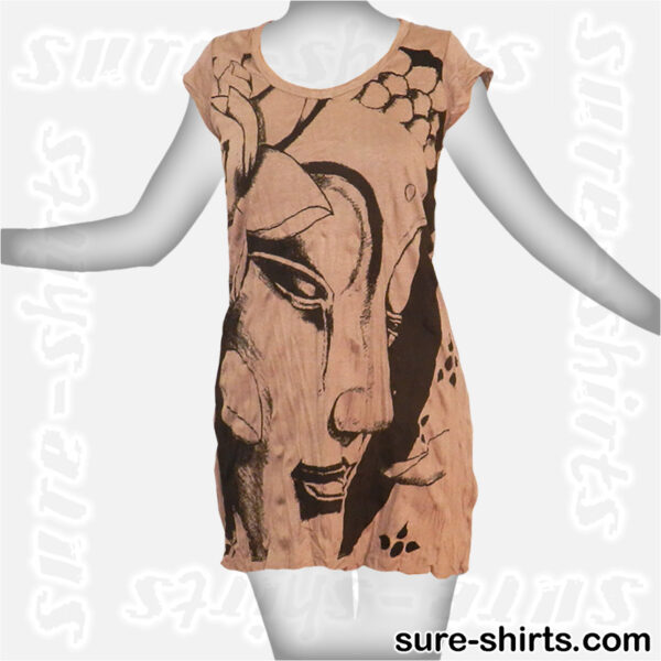 Weeping Buddha - Beige Women T Dress / Summer Dress