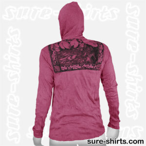 Buddha Tree Face - Ruby Red Long Sleeve Hoodie size M