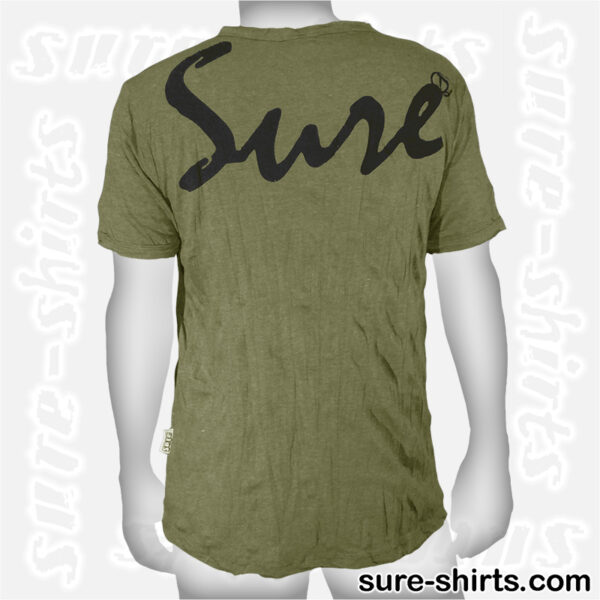 Buddha Tree Face - Olive Green Tee size M