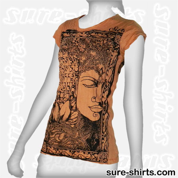 Buddha Tree Face - Orange Women Tee