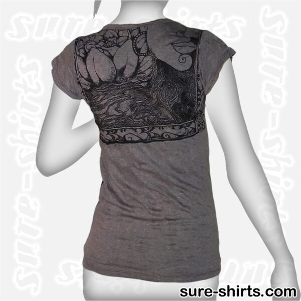 Buddha Tree Face - Dark Grey Women Tee