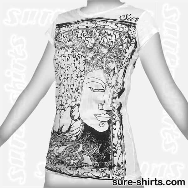 Buddha Tree Face - White Women Tee