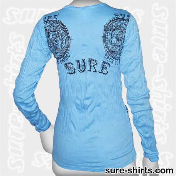 Om - Light Blue Women Long Sleeve Shirt