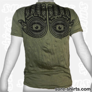 Buddha Hands - Olive Green Tee size M