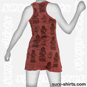 Little Ganeshas - Dark Red Women Tank Dress / Sundress