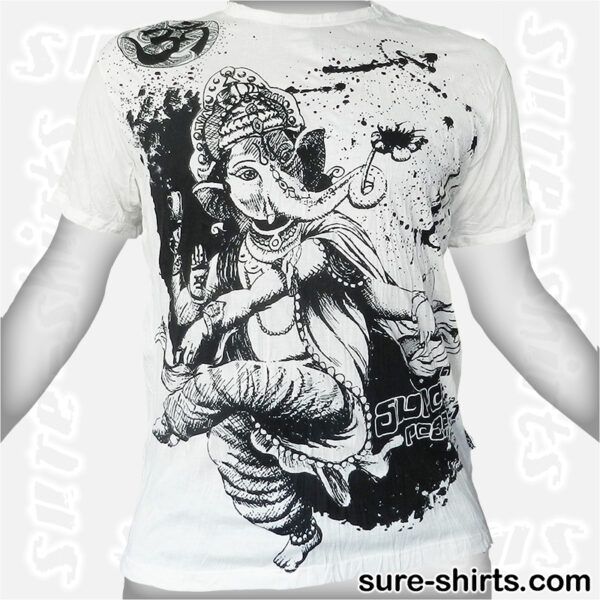 Dancing Ganesha - White Tee size M