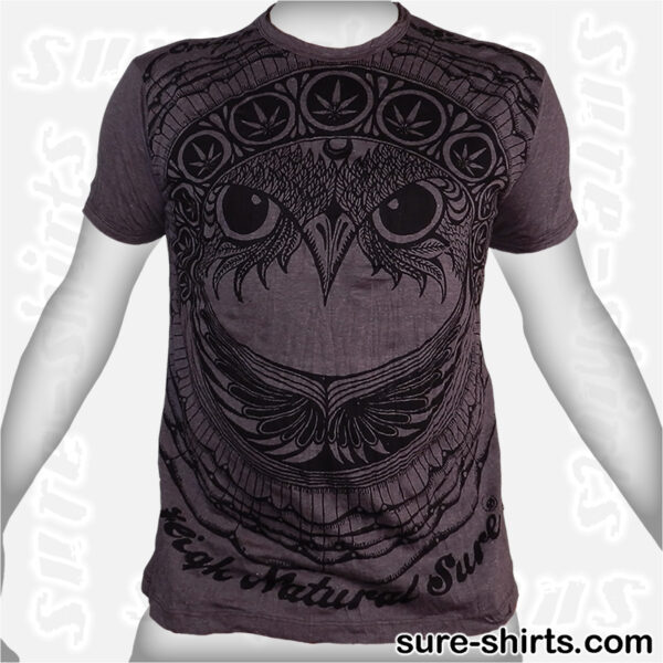 Cannabis Owl - Tinted Grey Tee size M