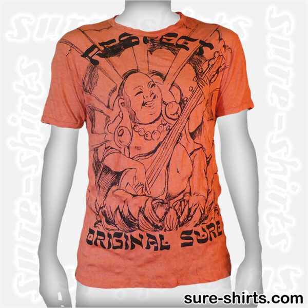 Laughing Buddha Sitar - Orange Tee size L