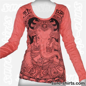 Cute Ganesha - Red Women Long Sleeve Shirt