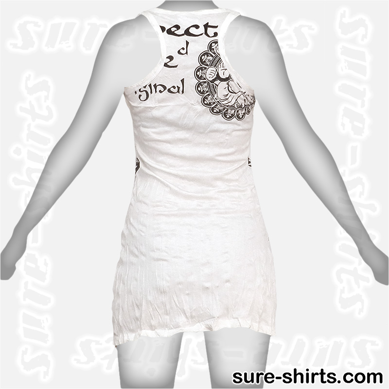 Ganesha Relaxed - White Women Tank Dress / Sundress