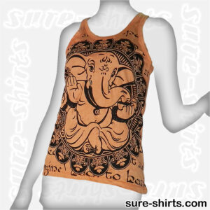 Ganesha Relaxed - Orange Women Tank Top / Singlet