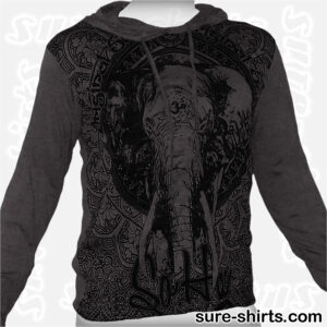 Elephant - Black Long Sleeve Hoodie size M