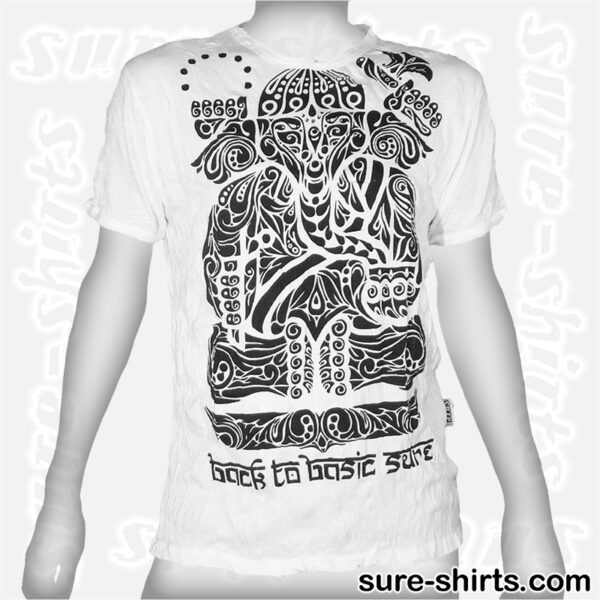 Ganesha Tribal - White Tee size L