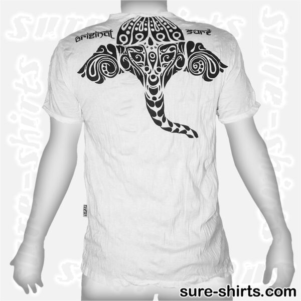 Ganesha Tribal - White Tee size L