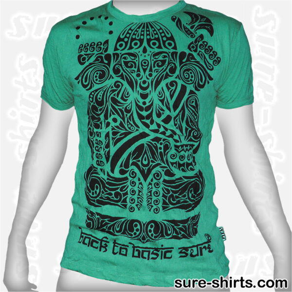 Ganesha Tribal - Aquamarine Green Tee size M