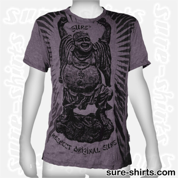 Laughing Buddha Dancing - Tinted Grey Tee size L