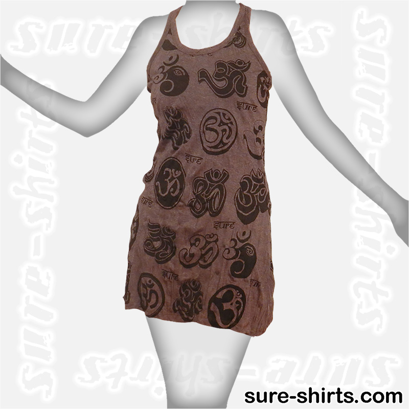 Om Symbols - Tinted Grey Women Tank Dress / Sundress