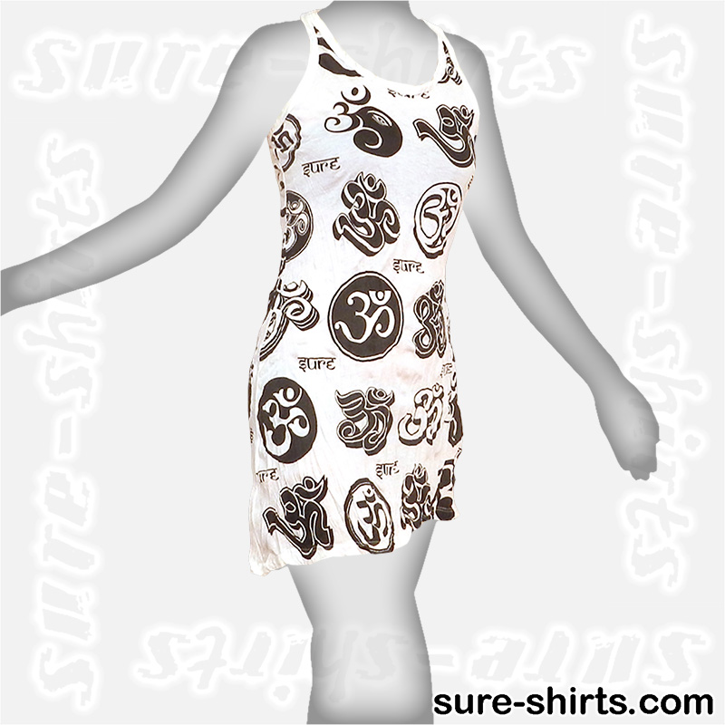 Om Symbols - White Women Tank Dress / Sundress