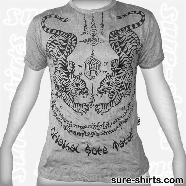 Tiger Tattoo - Light Grey Tee size M