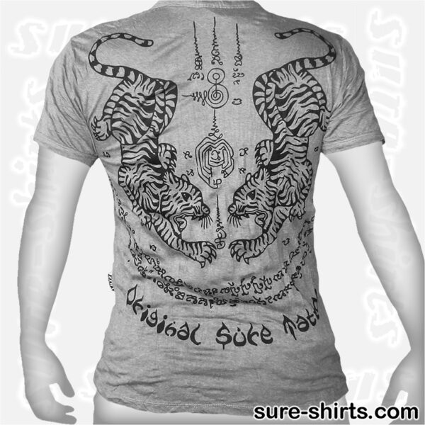 Tiger Tattoo - Light Grey Tee size M