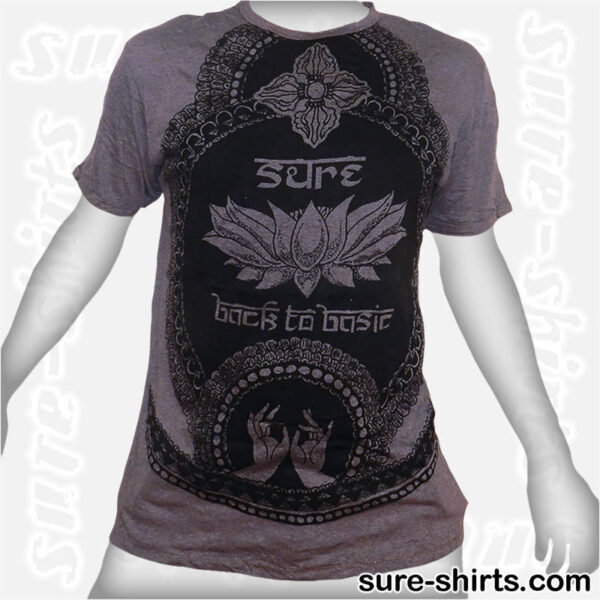 Lotus Flower - Tinted Grey Tee size L