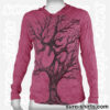 Om Tree Sketch - Ruby Red Long Sleeve Hoodie size M