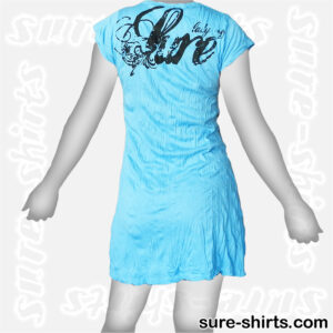 Feather Girl - Light Blue Women T Dress / Summer Dress