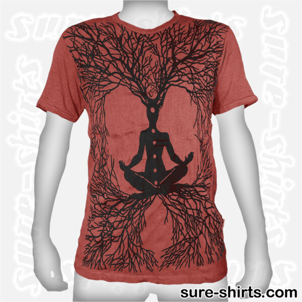 Root Chakra Tree - Brown-Red Tee size L