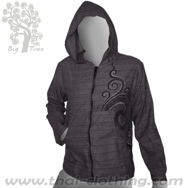 Grey Cotton Hoody Jacket - BIG TREE