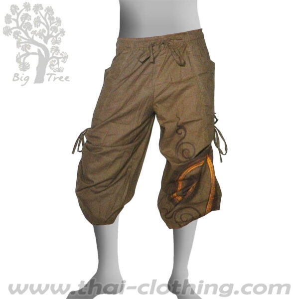 Beige Brown Leg Lace Pants - BIG TREE