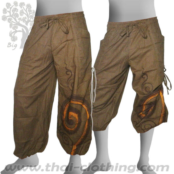 Beige Brown Leg Lace Pants - BIG TREE