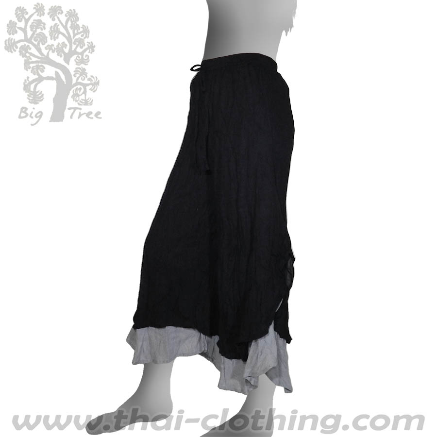 Black Double Layer Thai Pants - BIG TREE - Women