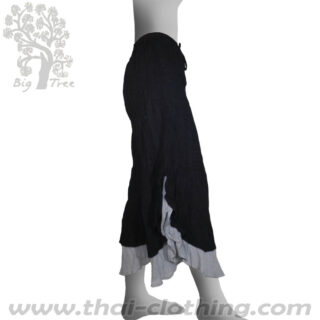 Black Double Layer Thai Pants - BIG TREE - Women