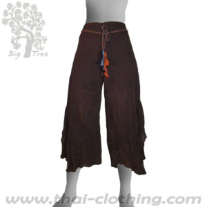 Dark Brown Flared Thai Pants - BIG TREE - Women