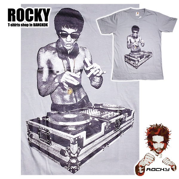 DJ Bruce Lee - light grey ROCKY T Shirt