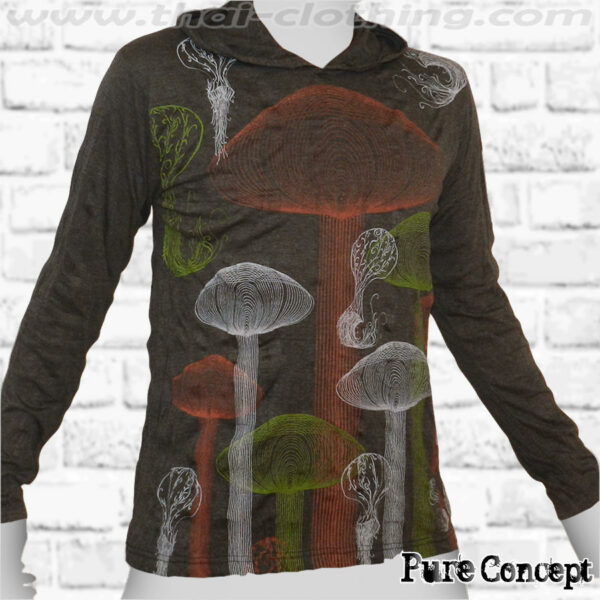 Magic Mushrooms - Black Pure Concept MEN Hoodie Longsleeve Shirt