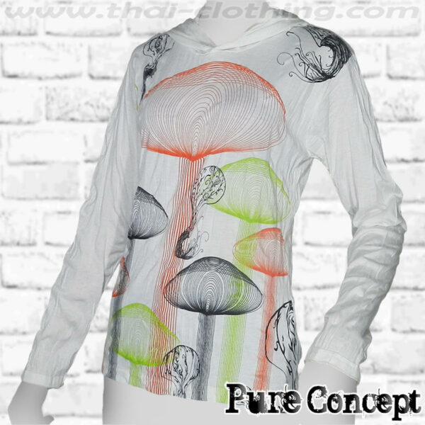 Magic Mushrooms - White Pure Concept WOMEN Hoodie Shirt