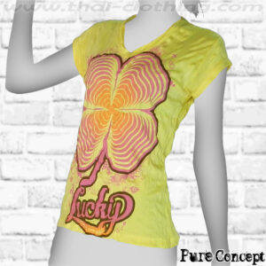 Cloverleaf Lucky Charm - Yellow Pure Concept WOMEN T-Shirt Tee