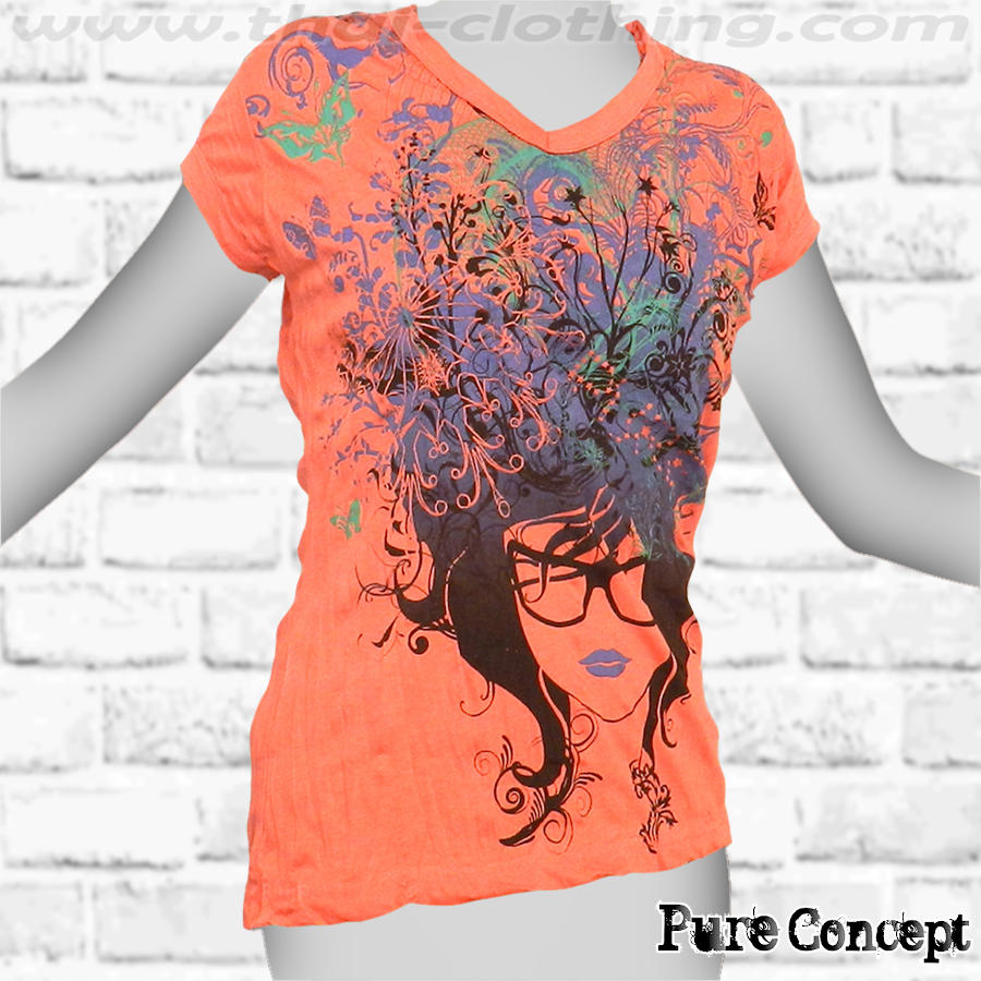 Butterfly Lady - Salmon Red Pure Concept WOMEN T-Shirt Tee