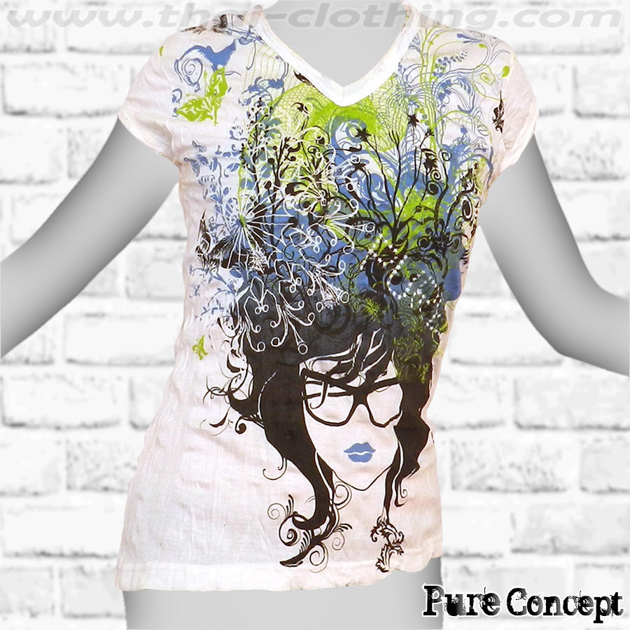Butterfly Lady - White Pure Concept WOMEN T-Shirt Tee