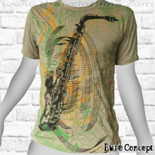 Saxophone / Jazz - Light Grey Pure Concept MEN T-Shirt Tee