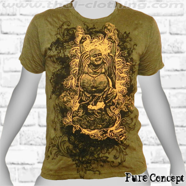 Laughing Buddha - Olive Green Pure Concept MEN T-Shirt Tee