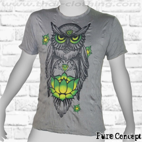 Lotus Owl - Light Grey Pure Concept MEN T-Shirt Tee