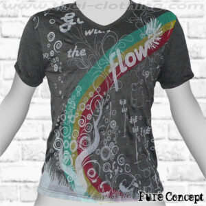 Rainbow / Go With The Flow - Black Pure Concept MEN T-Shirt Tee