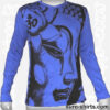 Weeping Buddha - blue Long Sleeve Hoodie size L