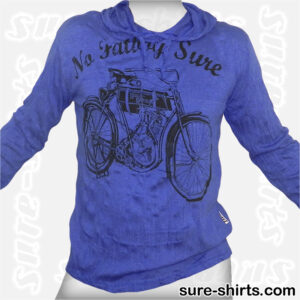 Antique Harley Davidson - blue Long Sleeve Hoodie size L