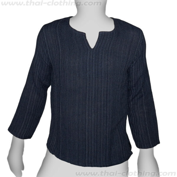 Failanna_Cotton-Shirt_BLUE_2-Longsleeve (2) FaiLanna - DARK BLUE Natural Cotton Longsleeve Shirts