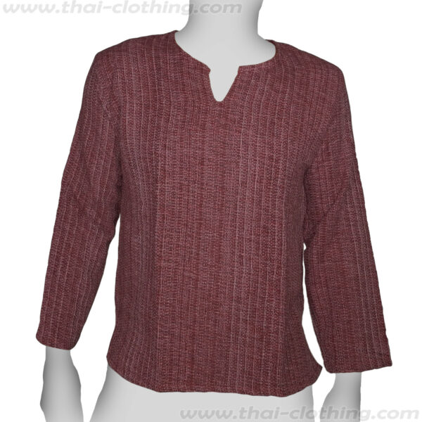 FaiLanna - DARK RED Natural Cotton Longsleeve Shirts